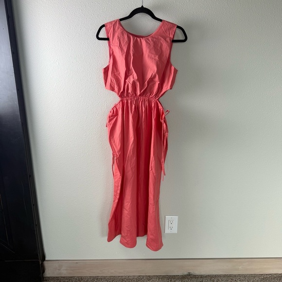 New Rails Yvette Midi Dress Spiced Coral Cut Out NWT Boho Casual Women’s Small - Picture 4 of 16